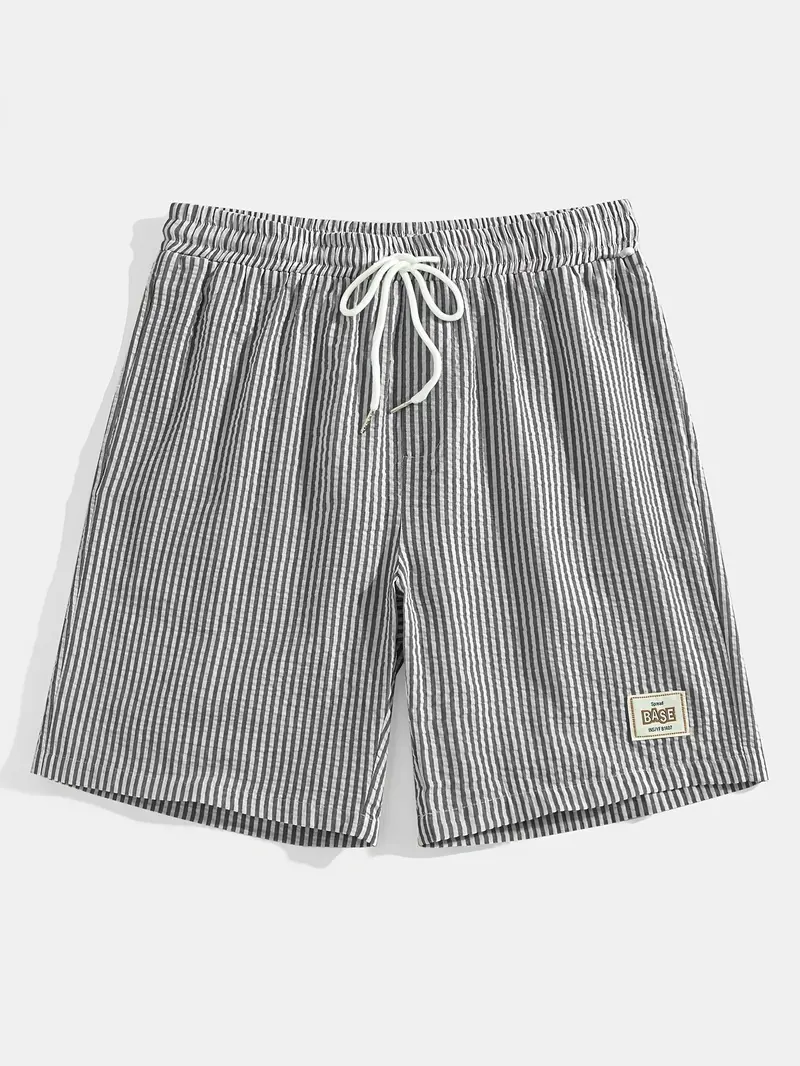 Herren Casual Elastisch Taille Gestreift Sommer Shorts