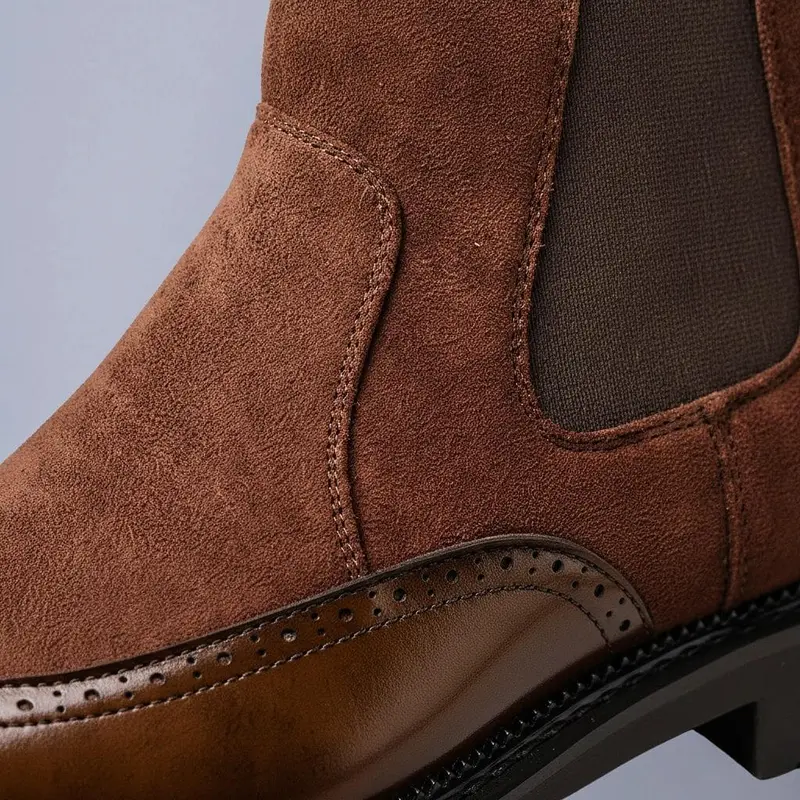 Herren-Chelsea-Boots mit Brogue-Details