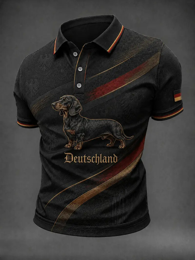Herren-Dackel-Print-Hemd