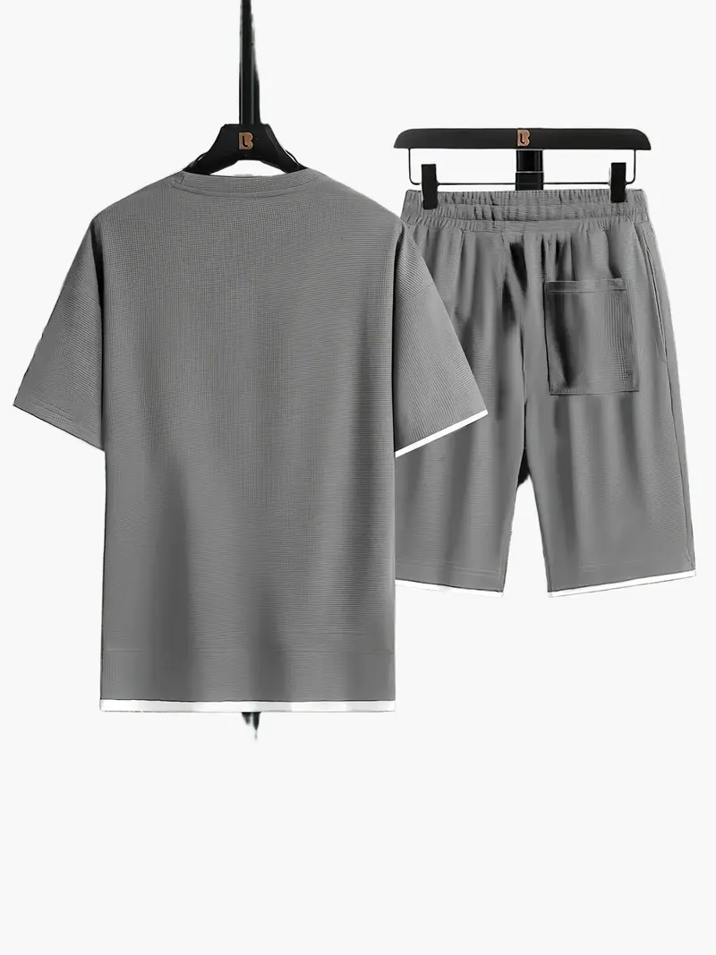 Herren-Freizeitset mit Kurzarmhemd und Shorts