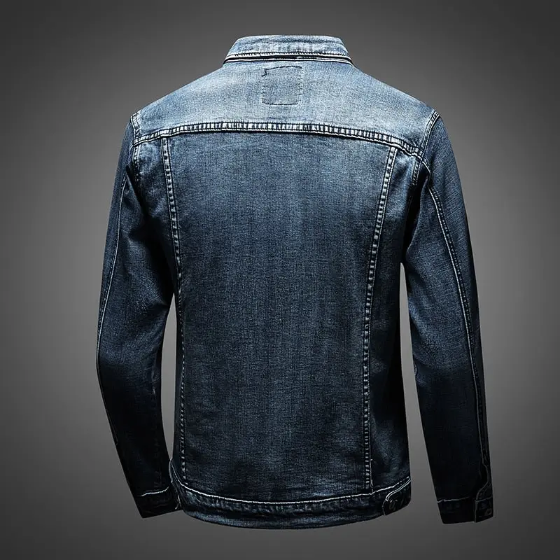 Herren Geknöpft mit Taschen Jeansjacke