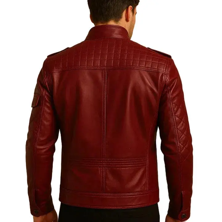 Herren Gesteppte Biker Jacke mit Stehkragen