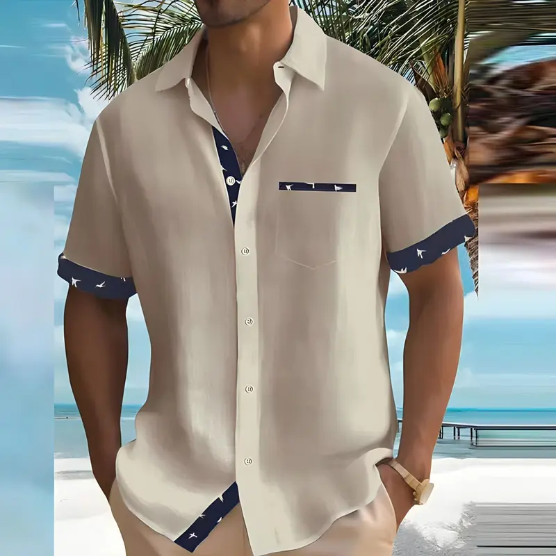 Bastian | Herren Kurzarm Hemd mit Kontrastdetails
