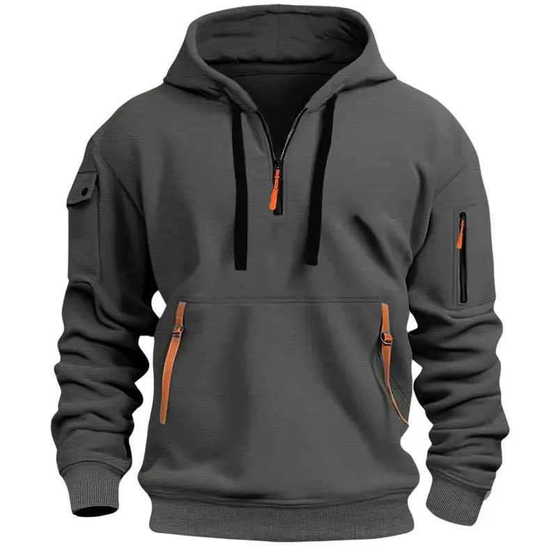 Herren Kapuzenpullover mit Reißverschlusstaschen