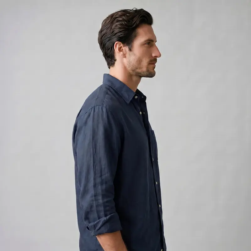 Herren Langarm-Button-Down-Hemd