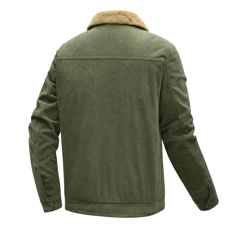 Herren Langarmjacke mit Knöpfen und Taschen