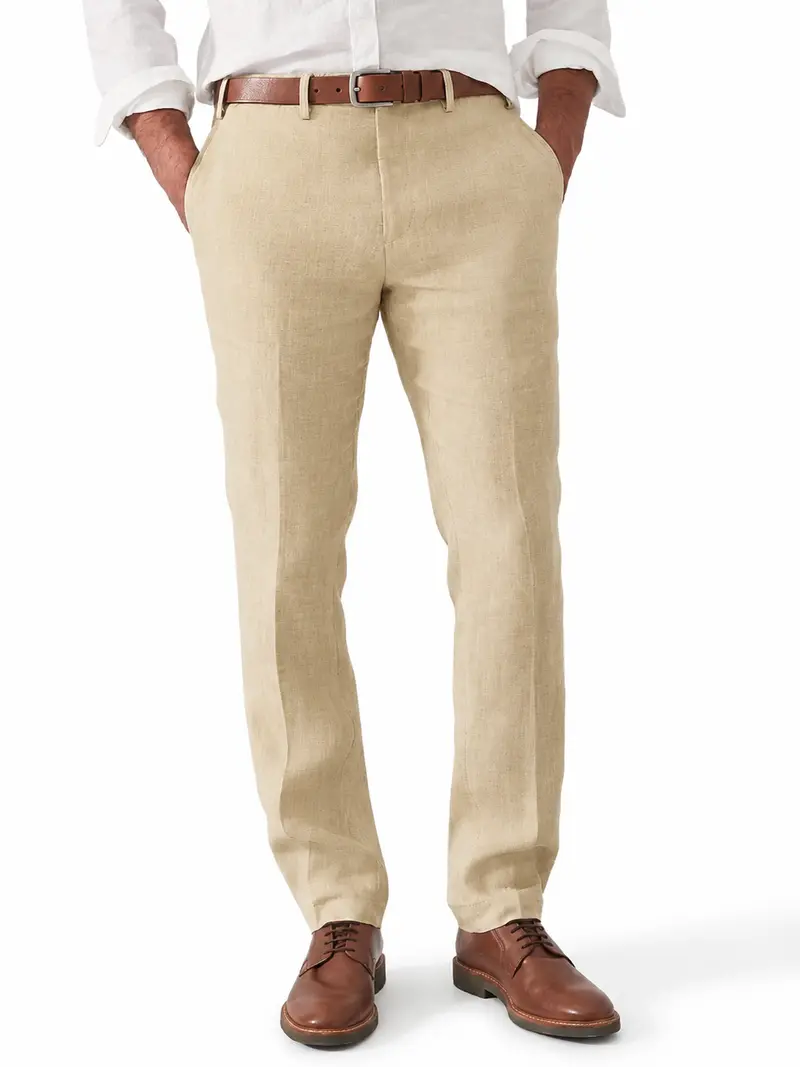Herren-Leinenhose mit Gürtelschlaufen