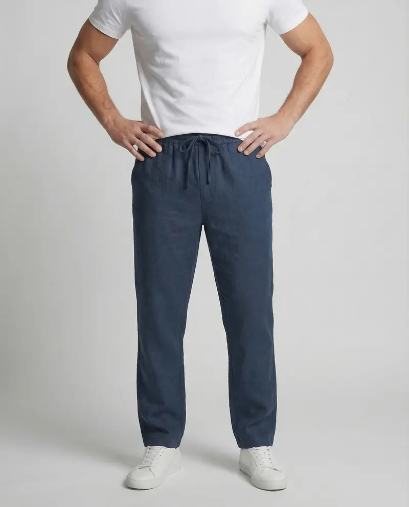 Herren Leinenhose Tunnelzug