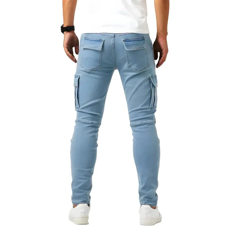 Herren Schmal Geschnittene Cargohose mit Seitentaschen