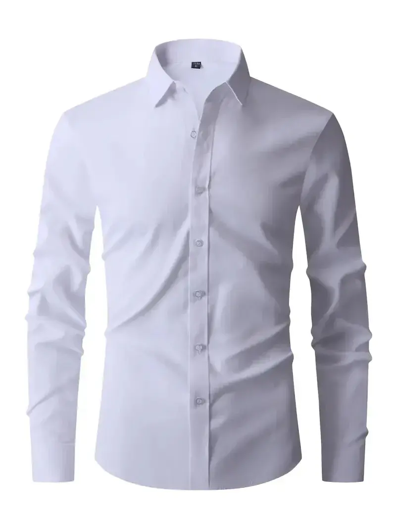 Herren Sommer Slim Fit Knopfleiste Hemd
