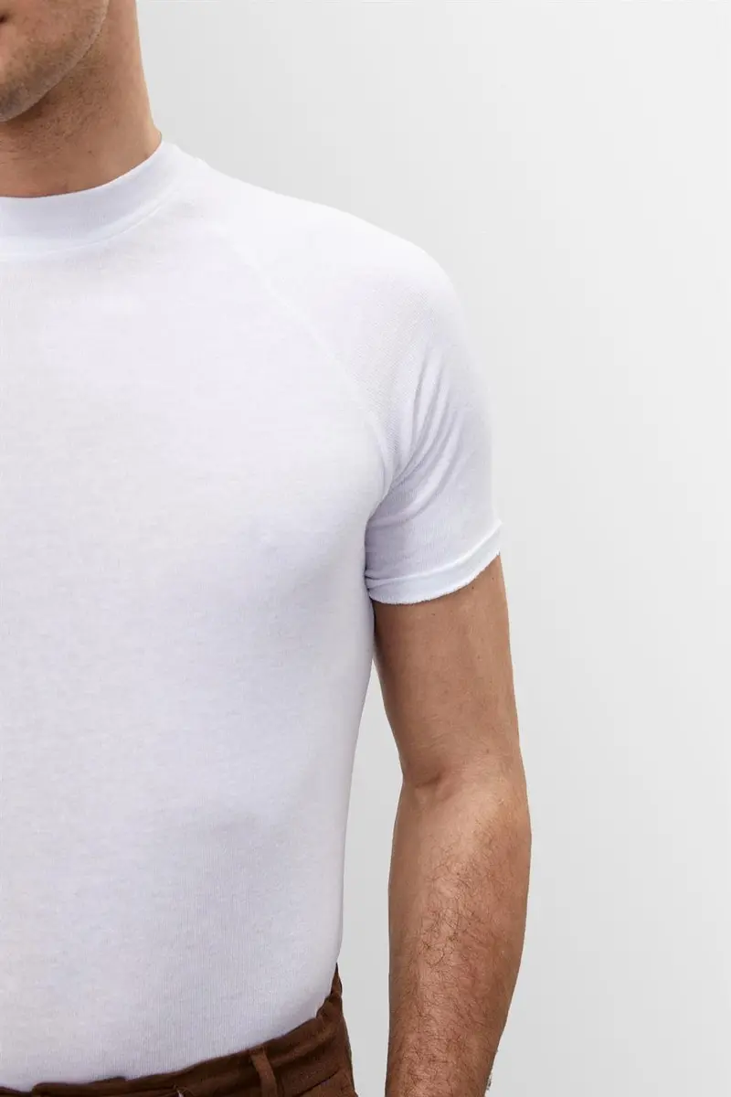 Herren Weiß Schlanke Passform T-Shirt