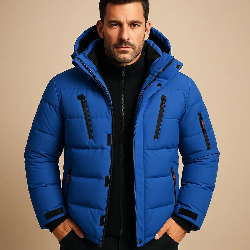 Herren Winterjacke Robust Dick Gefüttert Winddicht für Kalte Tage