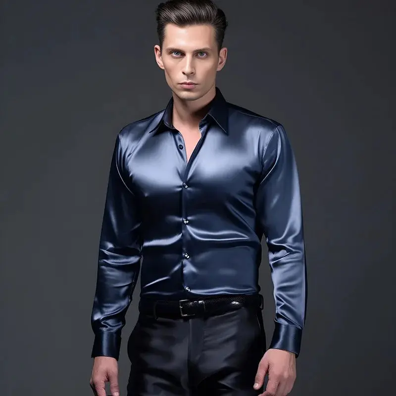 Herrenhemd im glänzenden Business-Stil