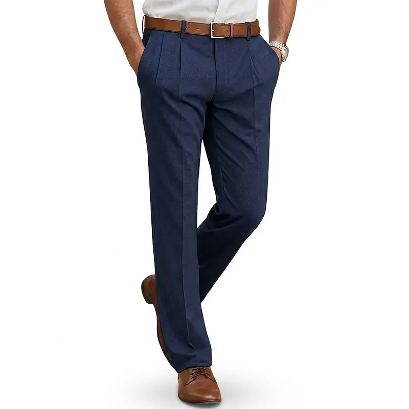 Herrenhose mit Bundfalten und geradem Bein