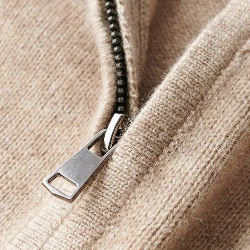 Herrenpullover Mit Halbem Reißverschluss, Bequemer Regular Fit, Moderner Strickpullover Für Männer