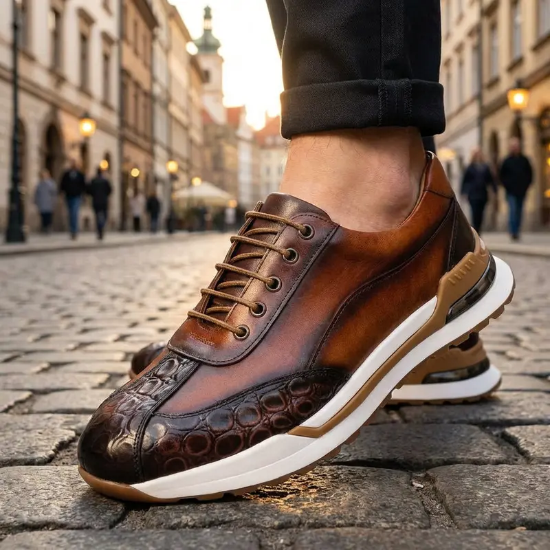 Hitmayer – Schnürbare Leder Turnschuh