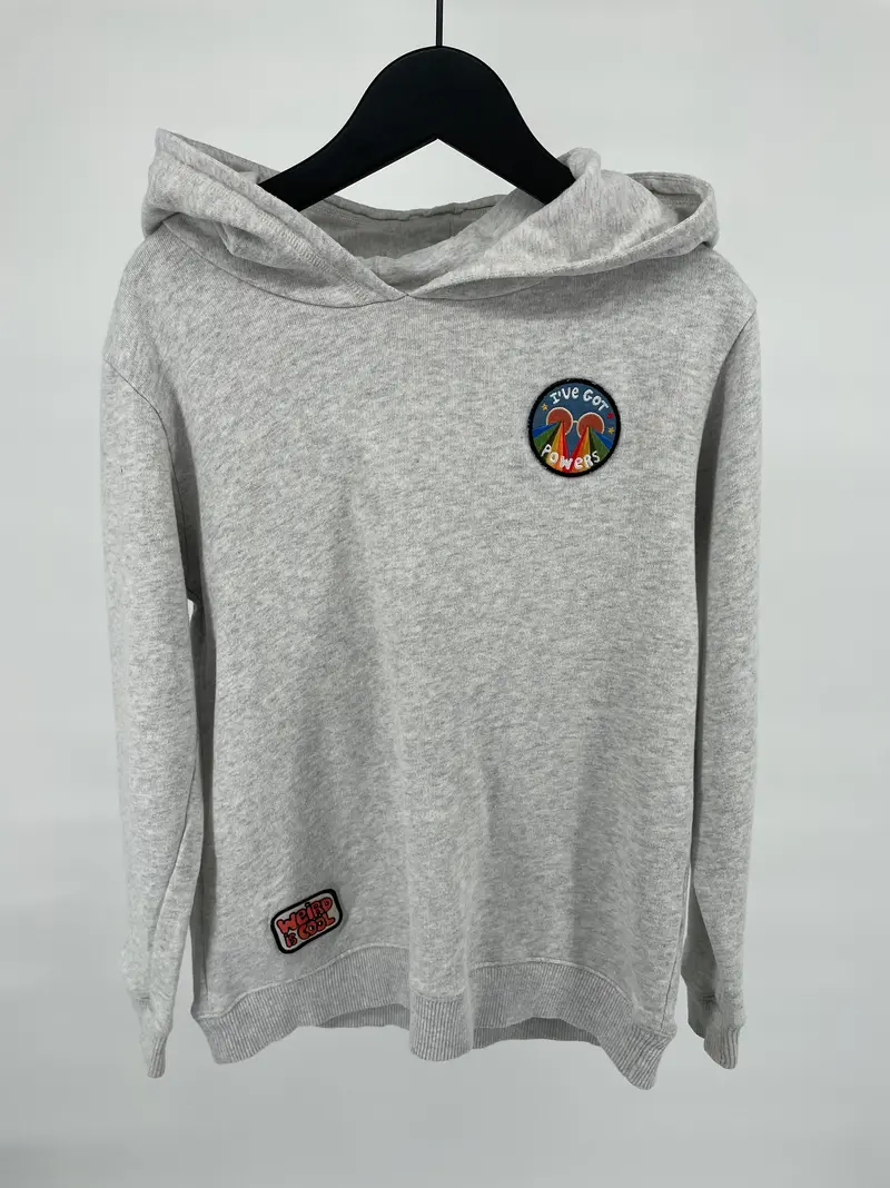 Hoodie Beige Grijs I’ve Got Powers Maat 140