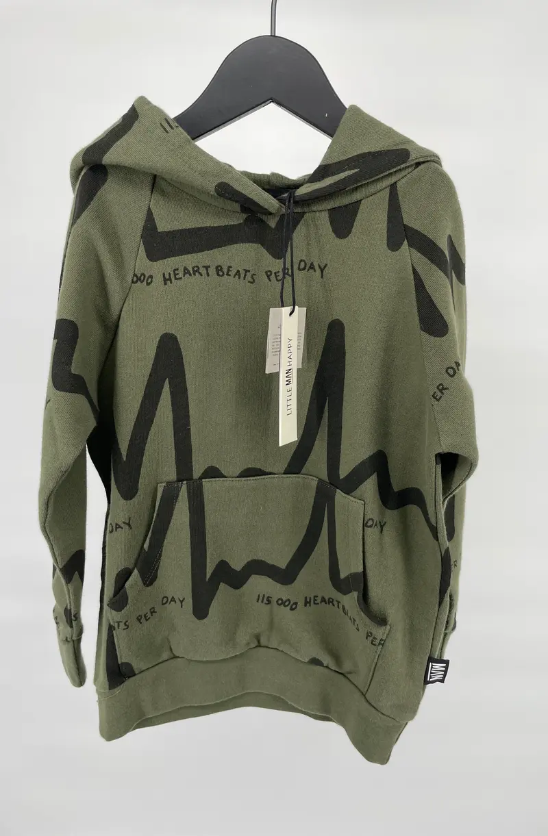 Hoodie Groen Hartslag Maat 92 / 98
