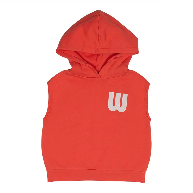 Hoody Sleeveless Pillar Red