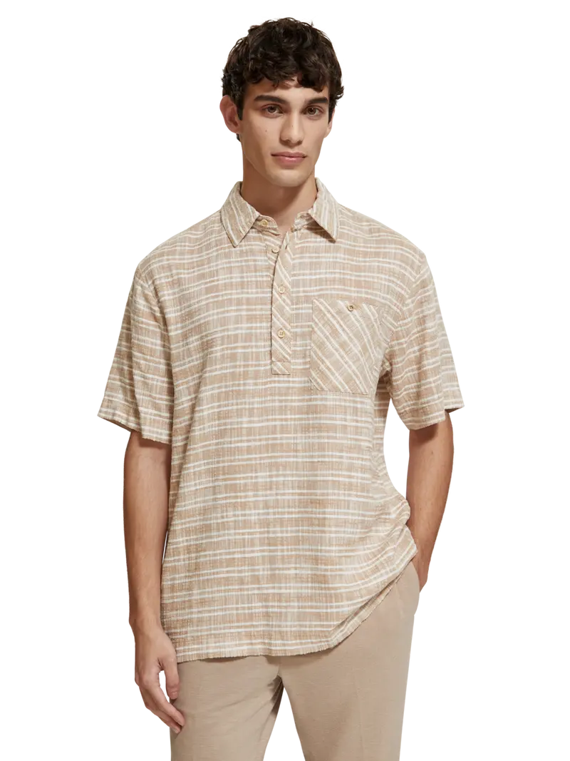 Horizontal Cotton Linen Stripe Shirt