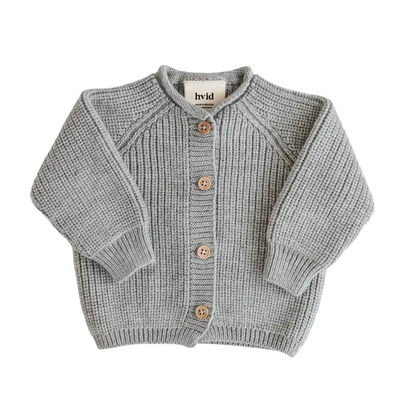 Hvid Cardigan Inga Grey Melange