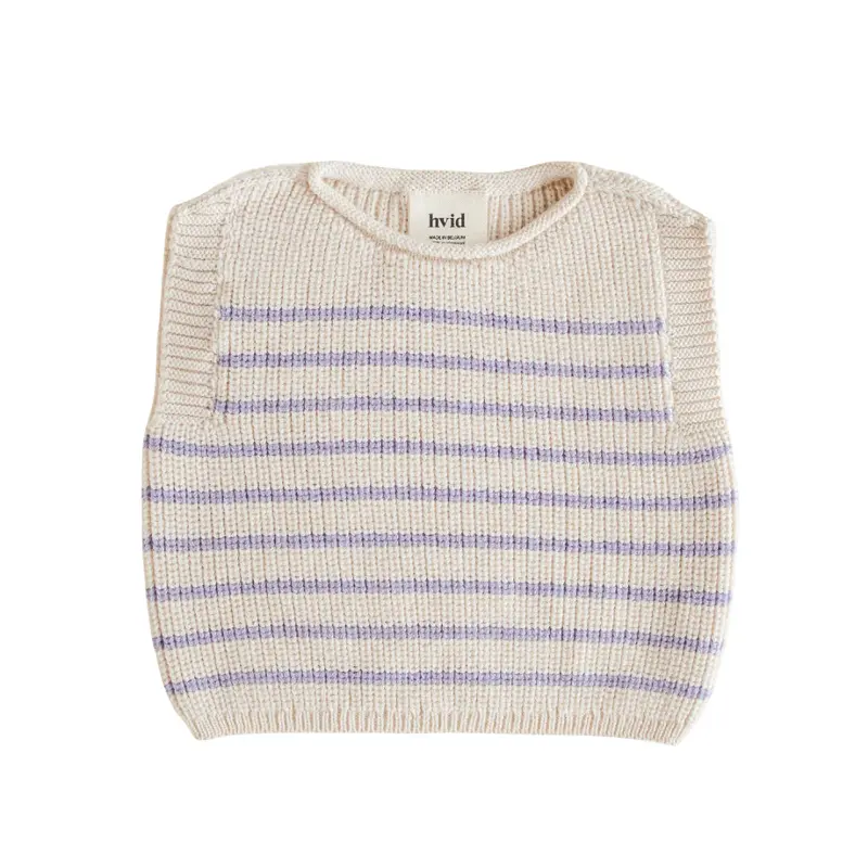 Hvid Harvey Vest Cotton Cream - Lilac