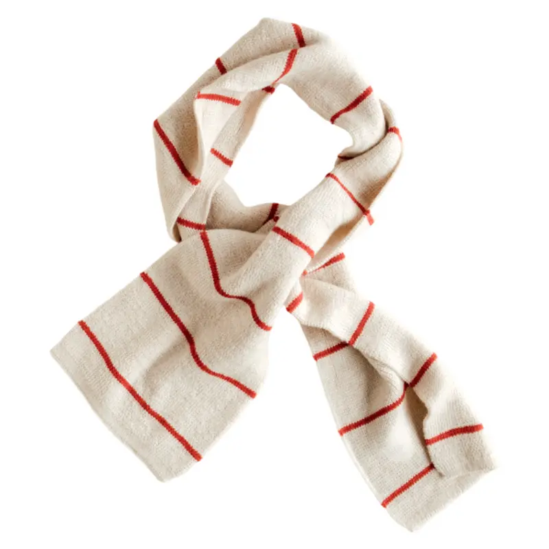 Hvid Igor Scarf Red Cream Stripe