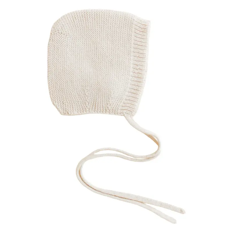 Hvid Newborn Bonnet Dolly Cream