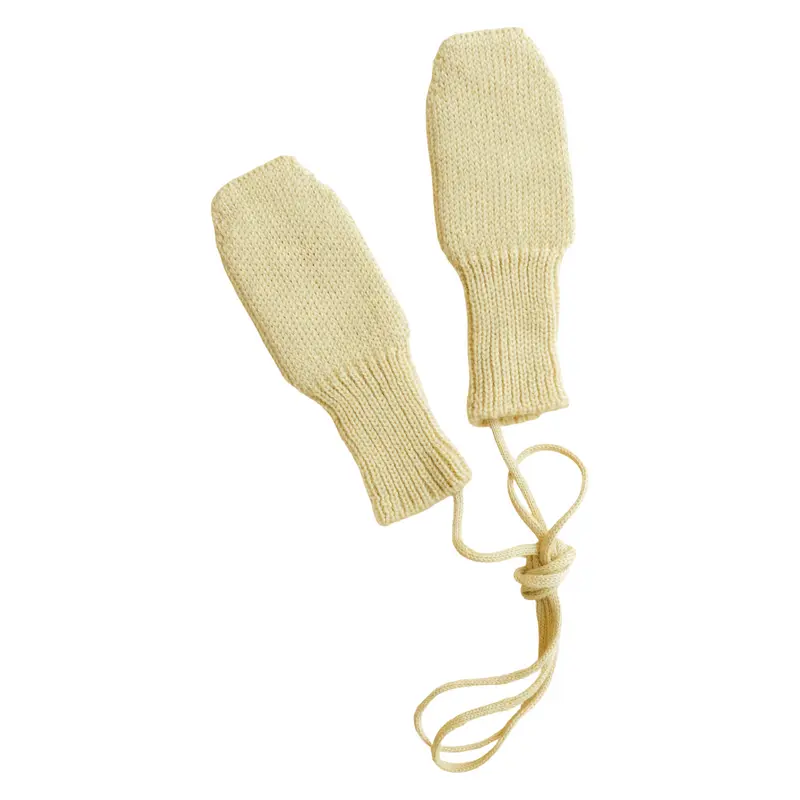 Hvid Wool Mittens Fiza Light Yellow