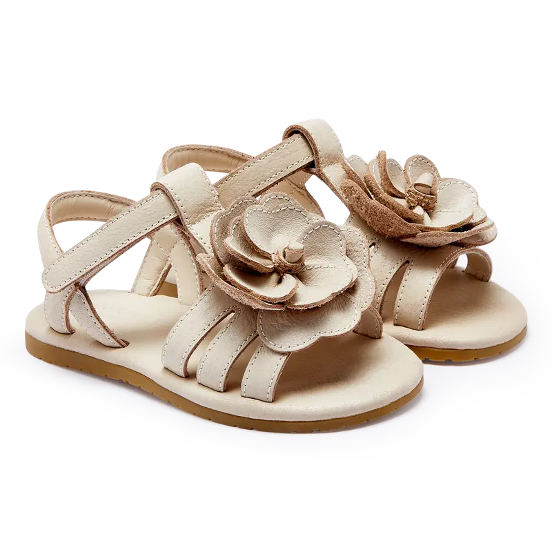Iles Fields Sandals | White Buttercup | Cream Leather
