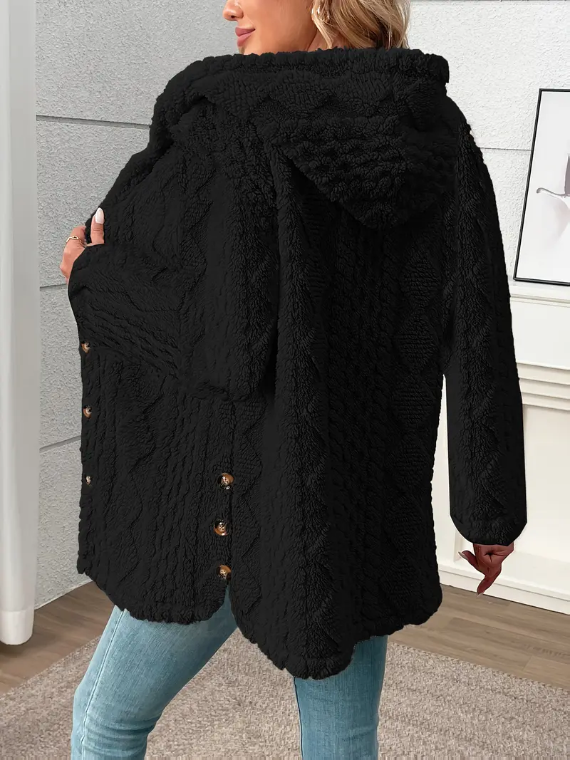 Ingvild | Damen Teddymantel Flauschiger Wintermantel