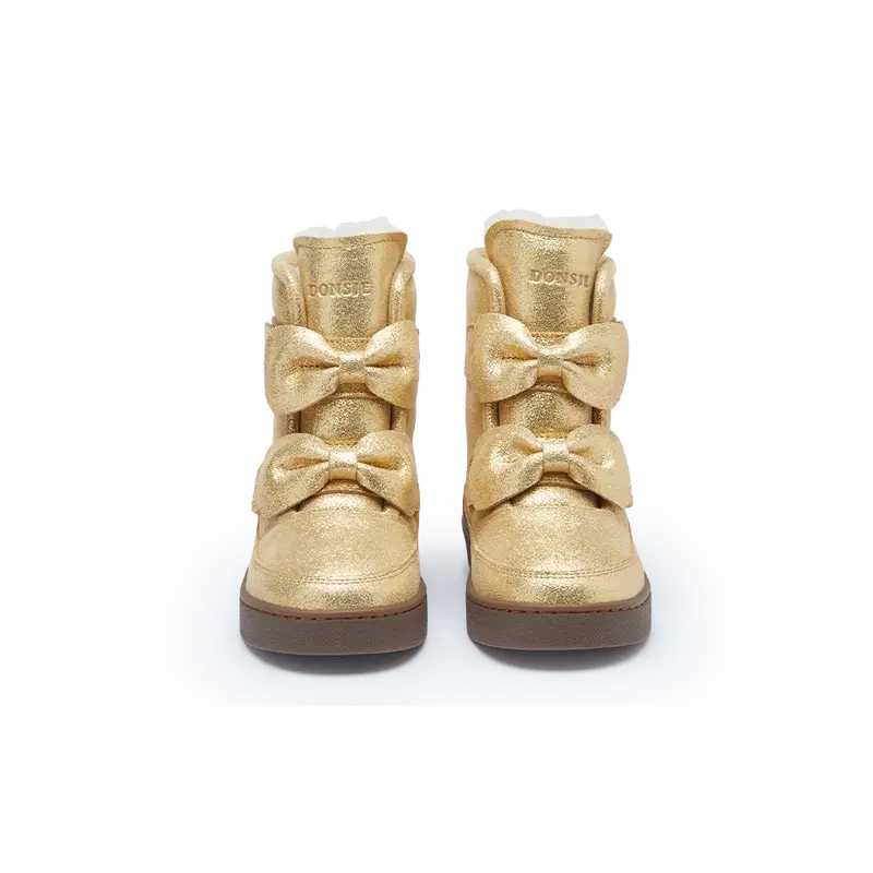 Isa Exclusive Boots | Gold Metallic Leather