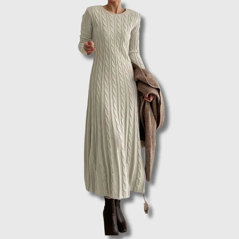 Isabella | Elegantes Damen Maxikleid Stricklook