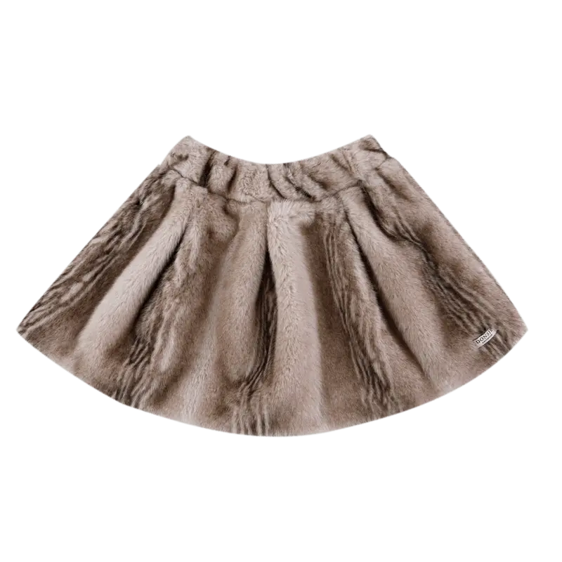 Isabelle Skirt | Soft Taupe Striped Teddy