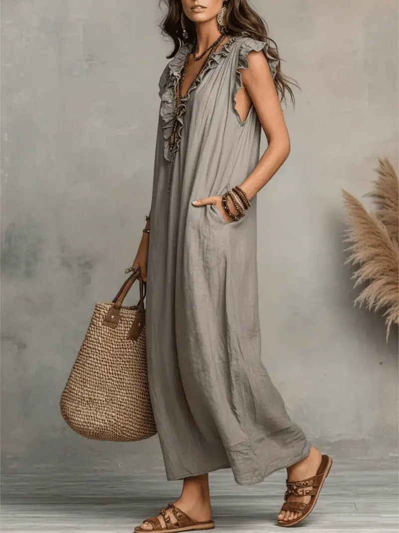 Ivara - Premium-Leinen-Maxikleid