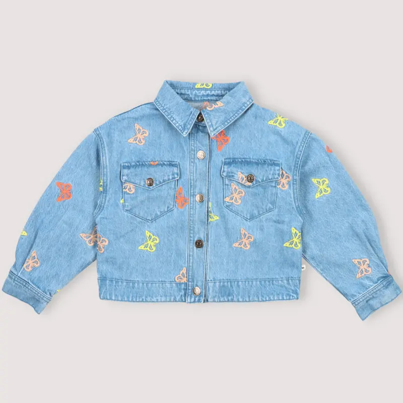 Jacket Burbank Butterfly Embroidery Denim