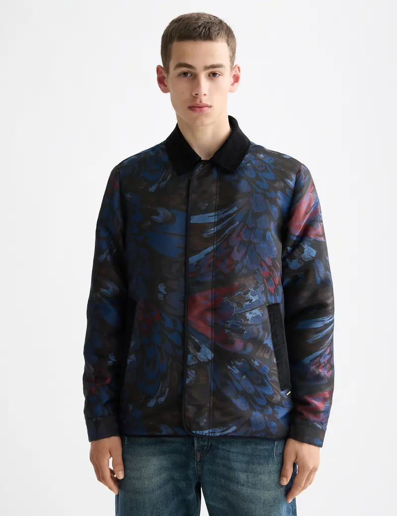 Jacquard feathers blouson