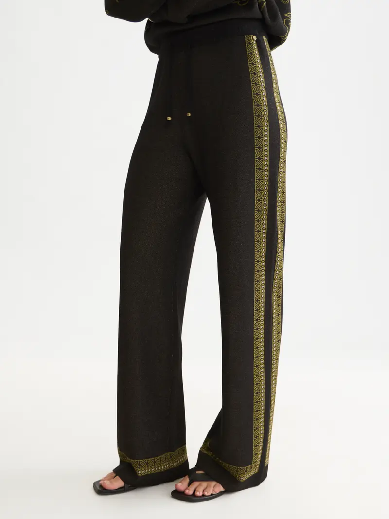 Jacquard Knitted Relaxed-Fit Trousers