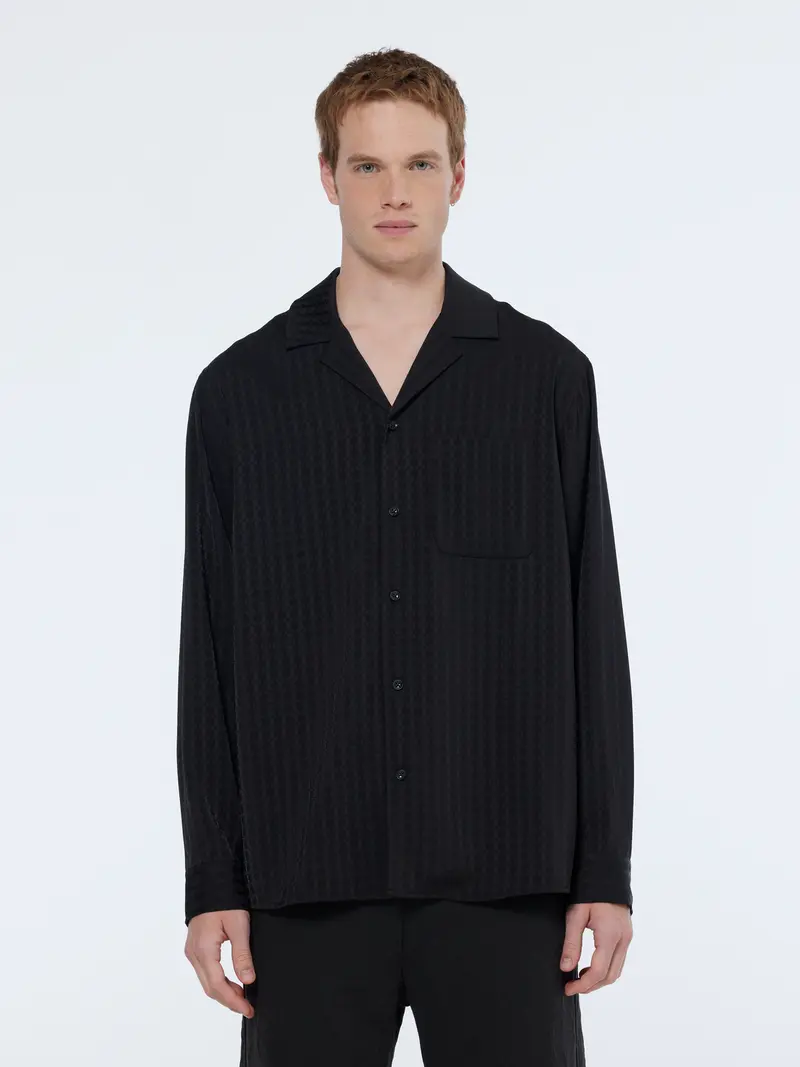 Jacquard Relaxed Fit Sateen Shirt