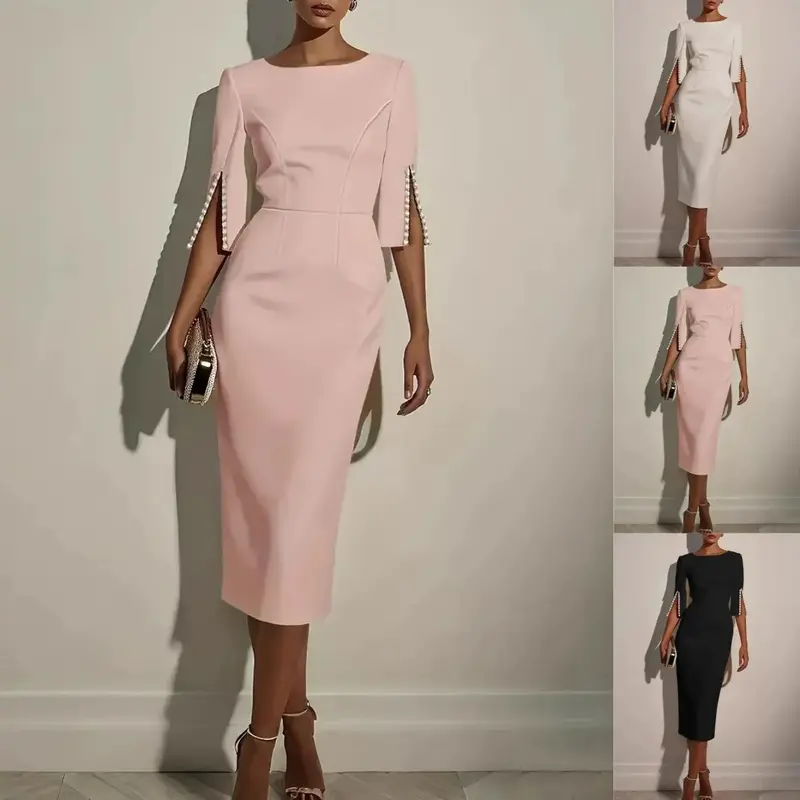 Jaicee | Elegantes figurbetontes Etuikleid mit Schlitzärmeln