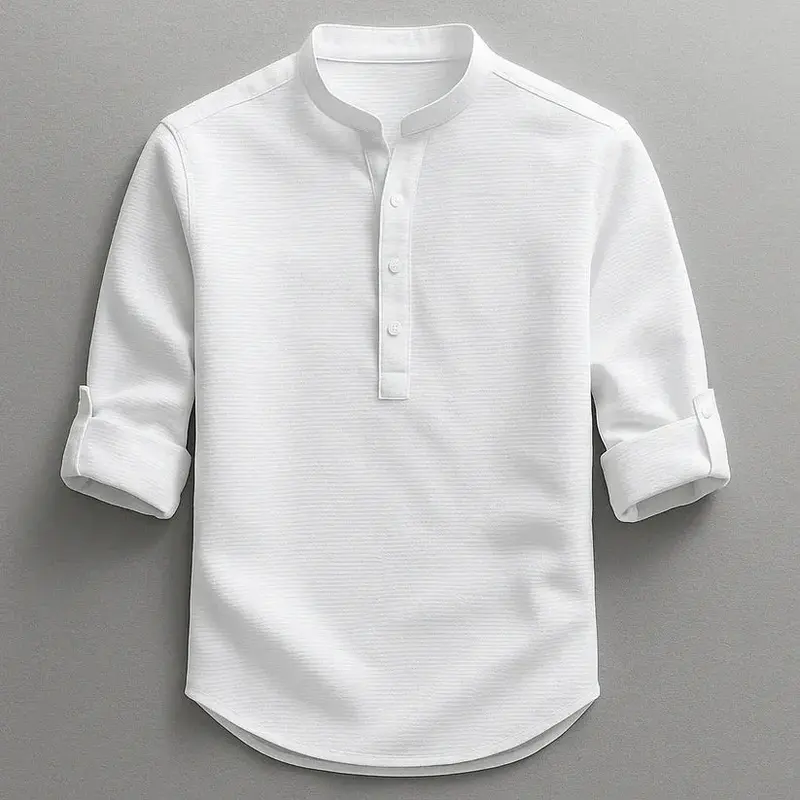 Jarvis - Strukturiertes Henley-Shirt