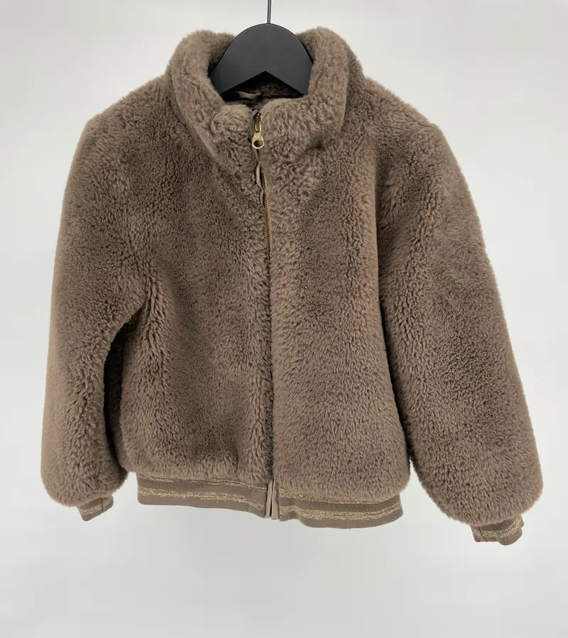 Jas Bomber Bruin Faux Fur Maat 122
