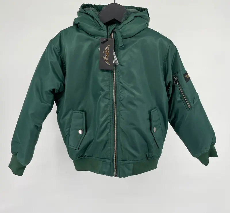 Jas Bomber Groen Capuchon Maat 122