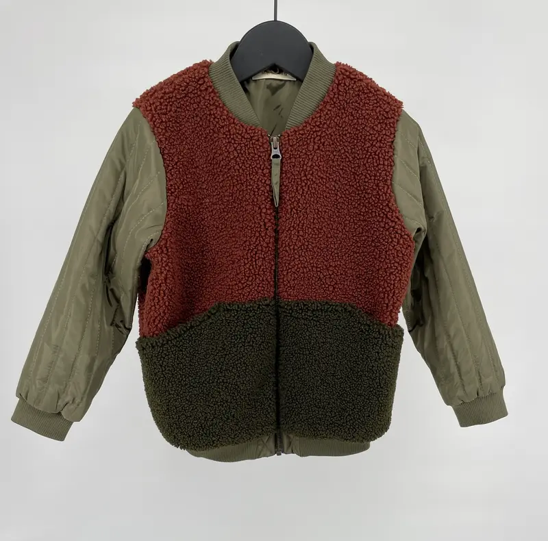 Jas Bruin Groen Teddy Maat 116