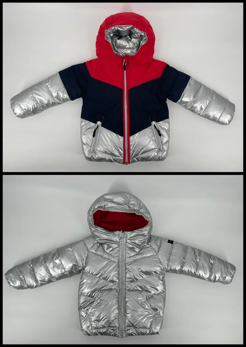 Jas Dons Reversible Zilver Maat 110