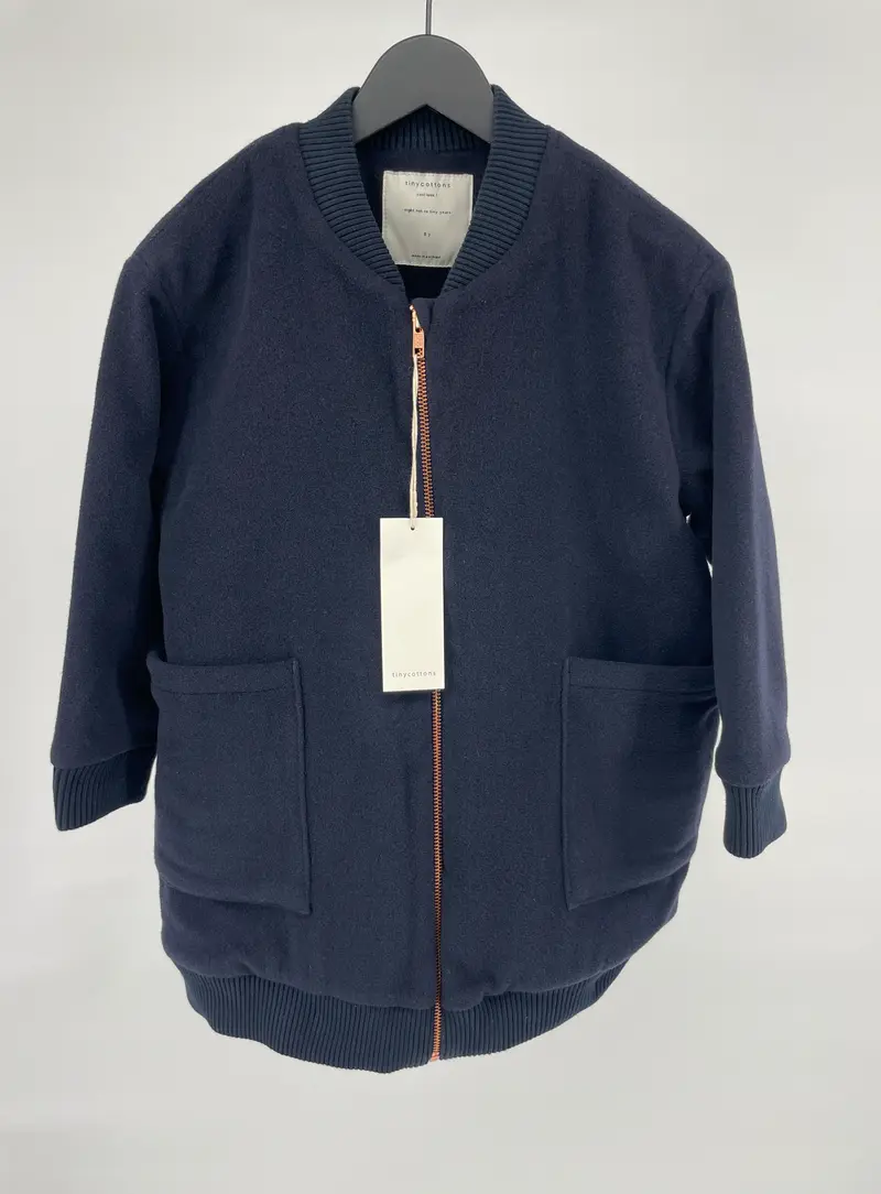 Jas Wol Donkerblauw Maat 128