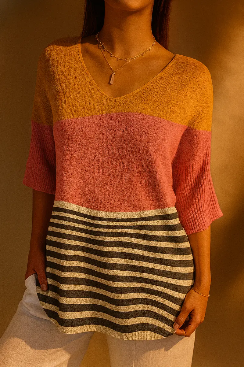 Jeanne | Damen Pullover mit abstraktem Linienmuster
