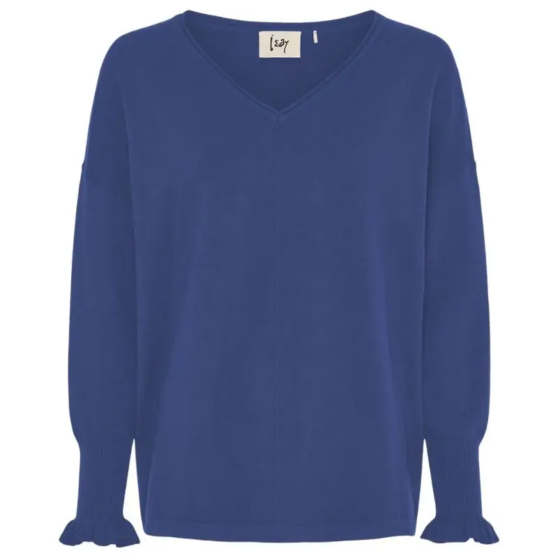 Jeansblauwe pullover Frigga Smock