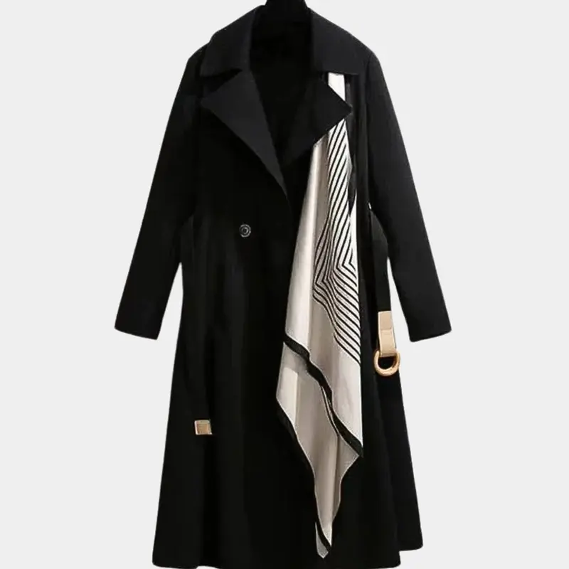 Jennifer | Eleganter Midi Trenchcoat Mit Taillengürtel