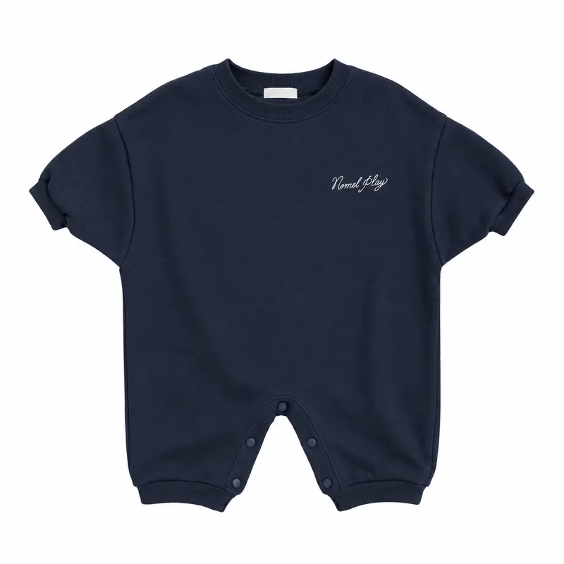 Jersey Baby Playsuit Navy